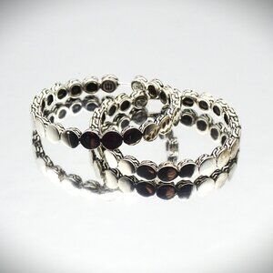 JOHN HARDY Sterling Silver Dot Collection Hoop Earrings w/Full Closure